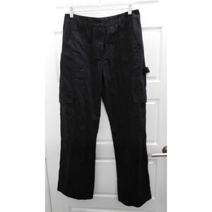 New White Fox Boutique Know Your Worth Cargo Pants Black Y2K Wide Leg Pant‎ sz M